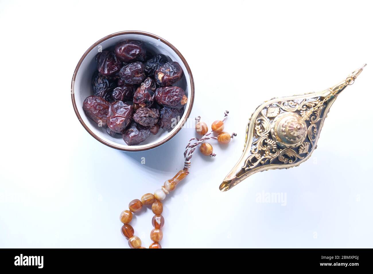 the concept of ramadan, date fruits in a bowl  Stock Photo