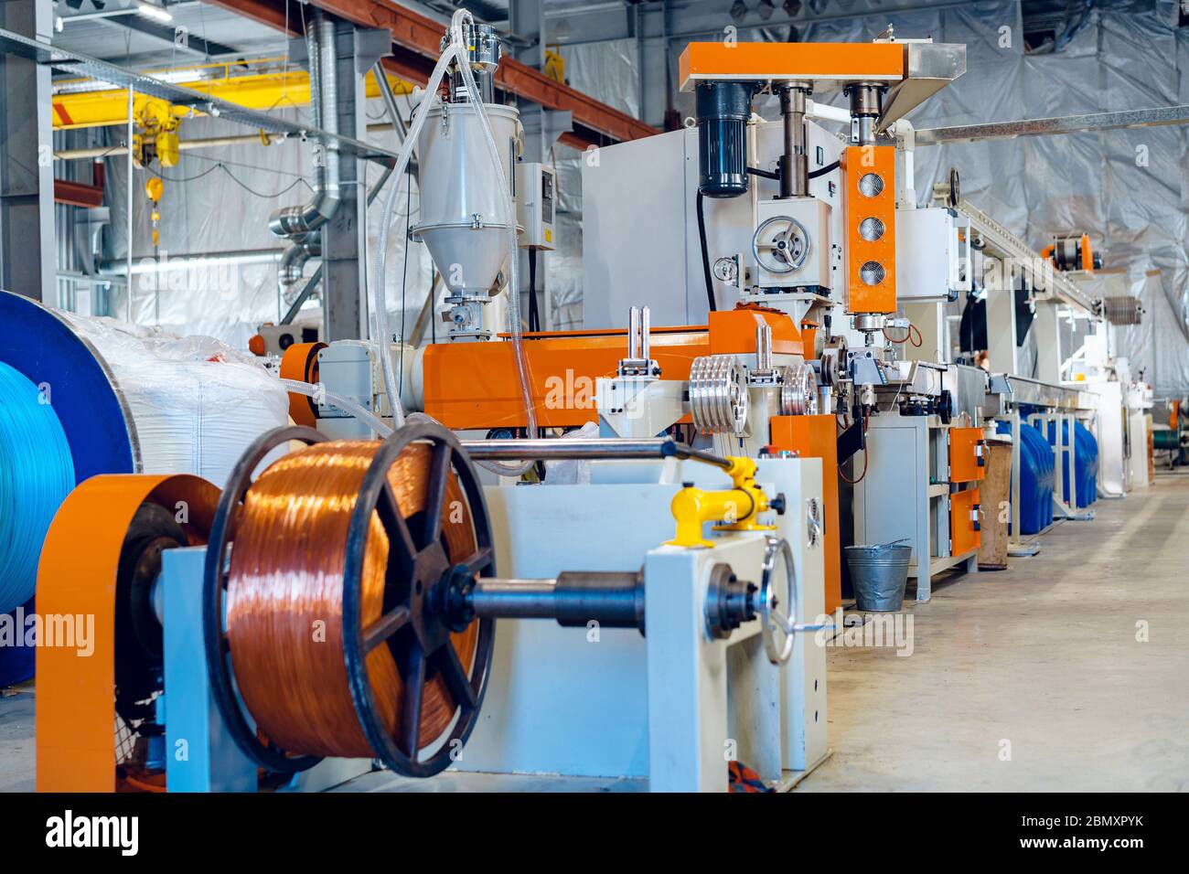 Inside the new factory manufacturing electrical cable. Cable production ...