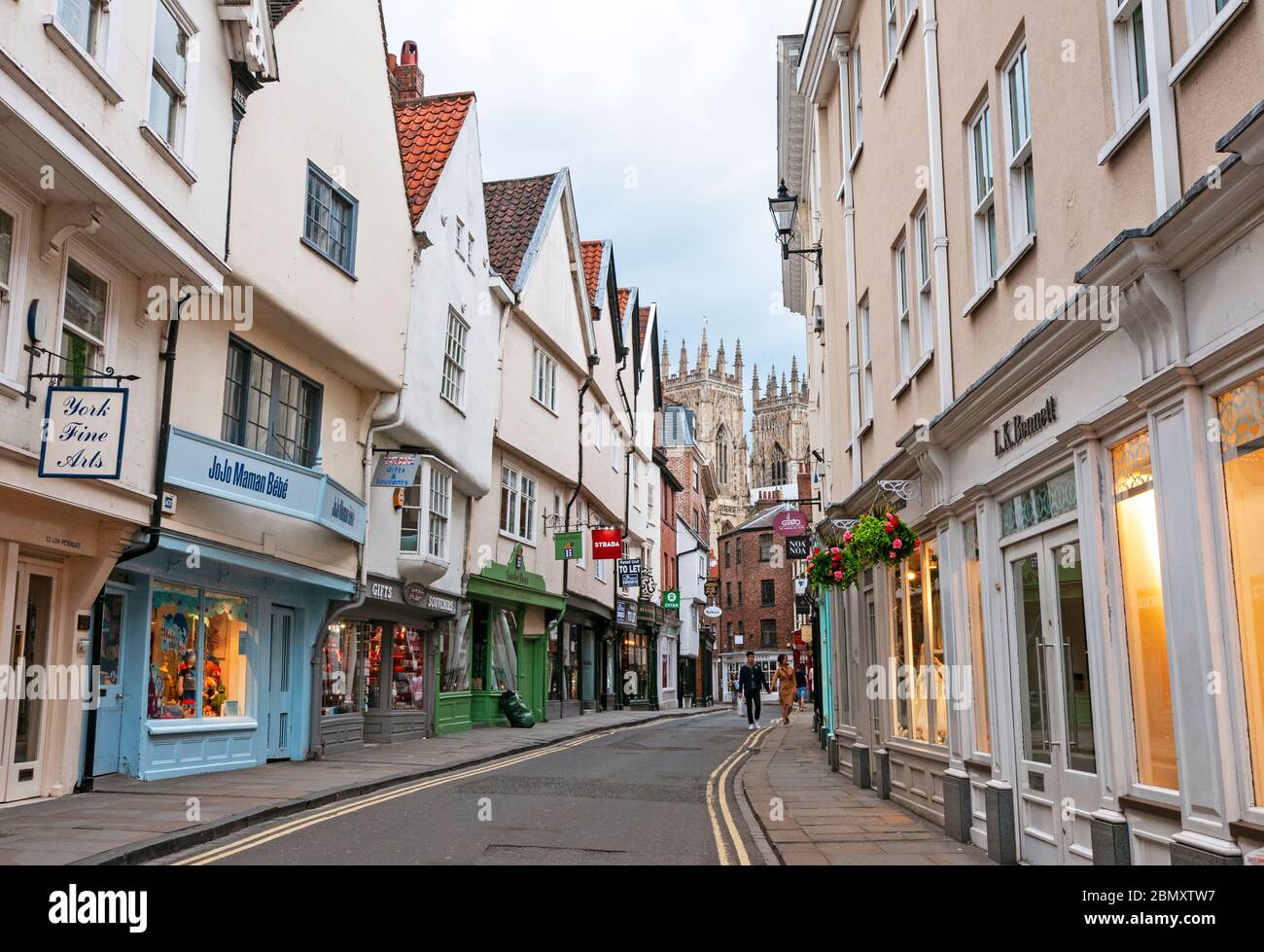 Street in York, England, evening Stock Photo Alamy