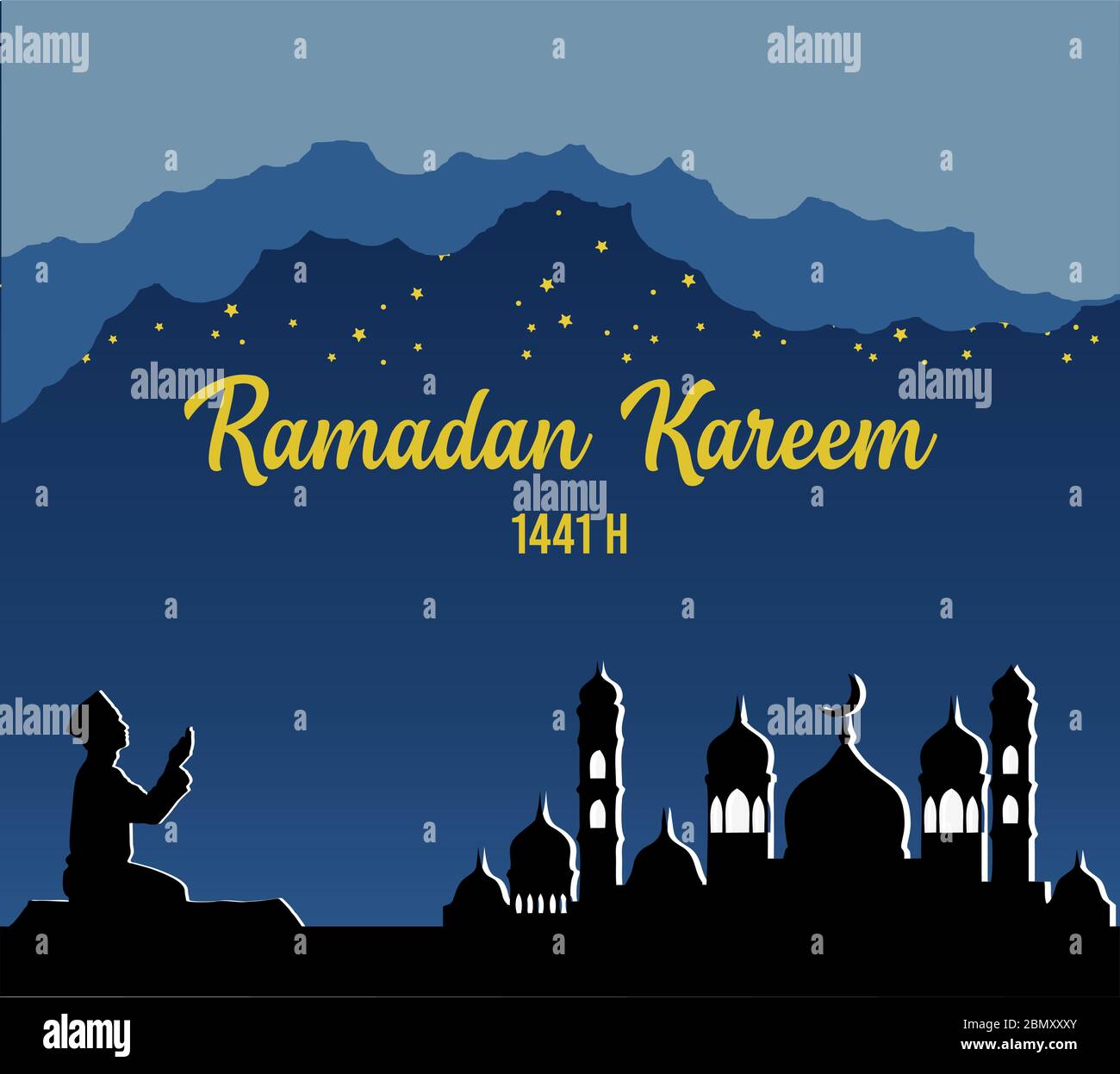 Ramadan Kareem Poster Vector Illustration Concept Using Simple Design ...