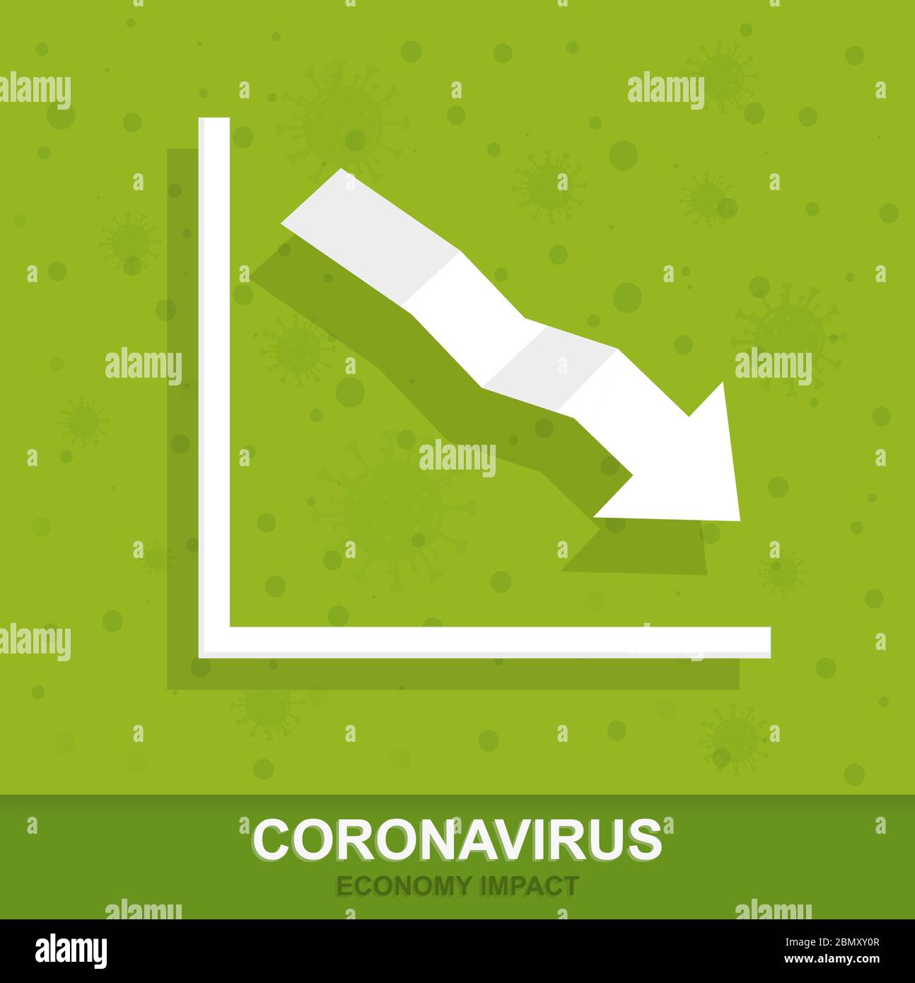 Covid 19, Coronavirus economy ımpact. Down arrow pointing downwards ...