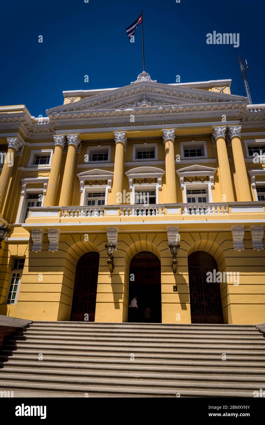 Newly refurbished Palacio de Gobierno Provincial, Provincial government building, built in eclectic style in 1920s, Santiago de Cuba, Cuba Stock Photo