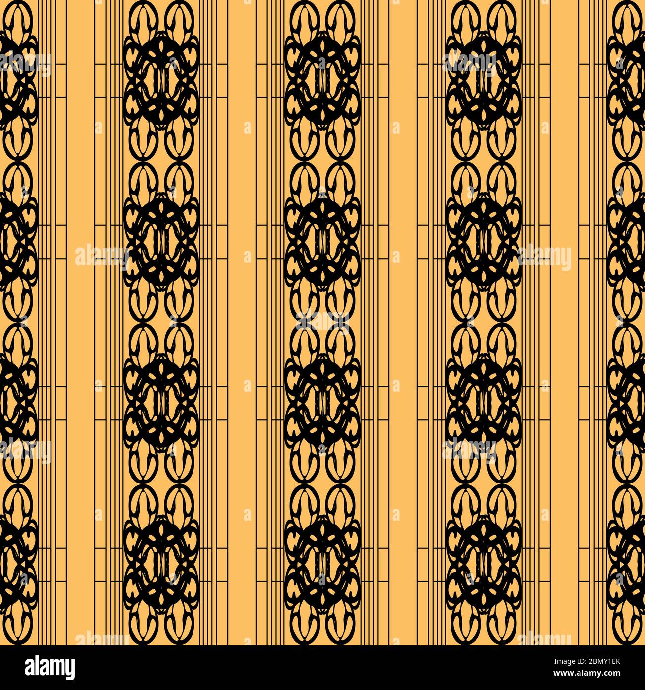 Elegant Black And Gold Ornament Or Wallpaper Pattern With Striped Tracery Stock Vector Image Art Alamy