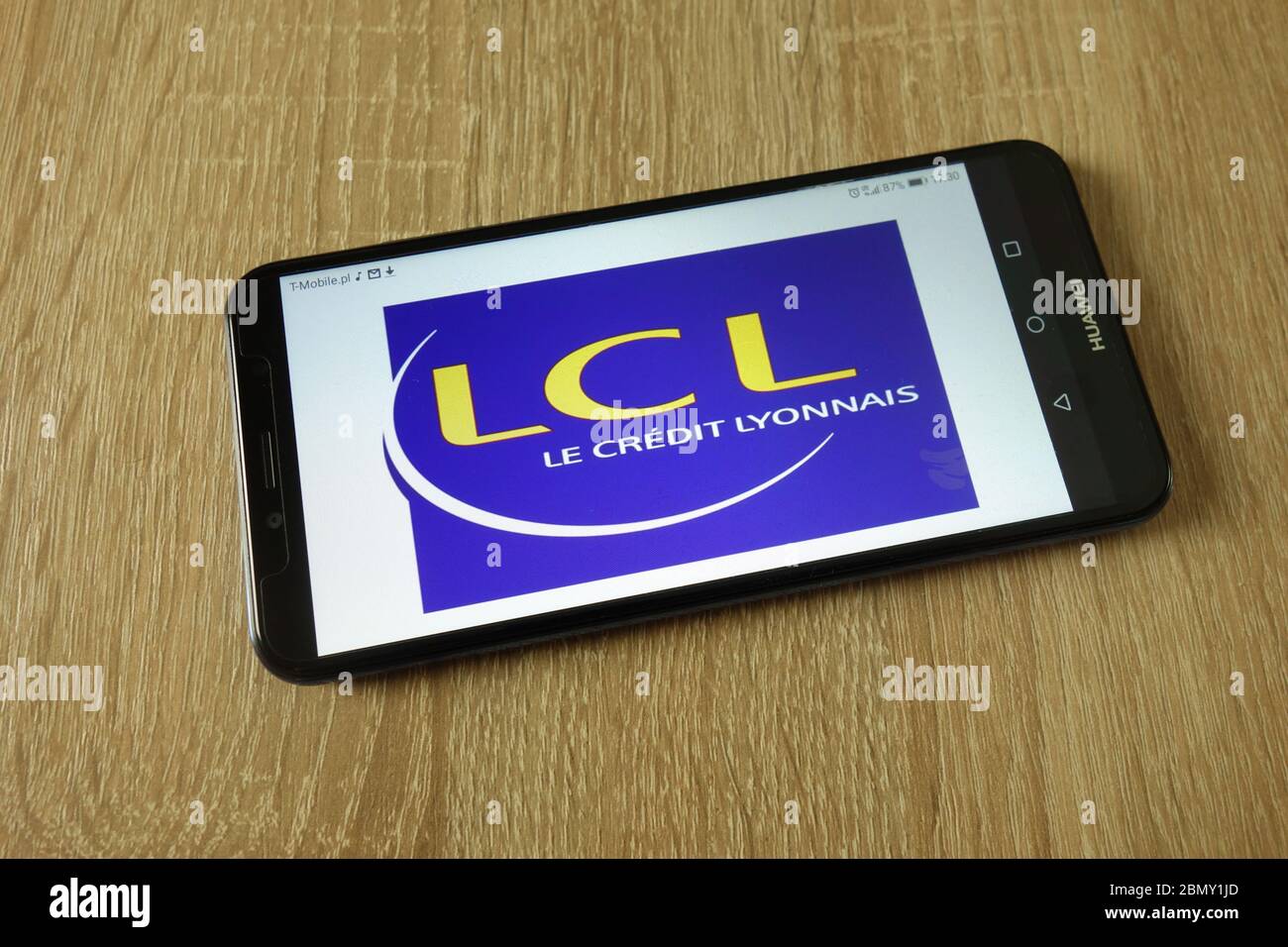 Credit Lyonnais bank logo displayed on smartphone Stock Photo