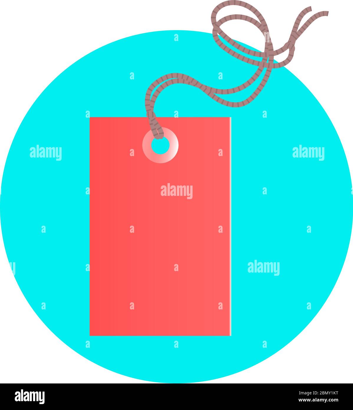 Illustration of a commodity red tag with a rope Stock Vector Image