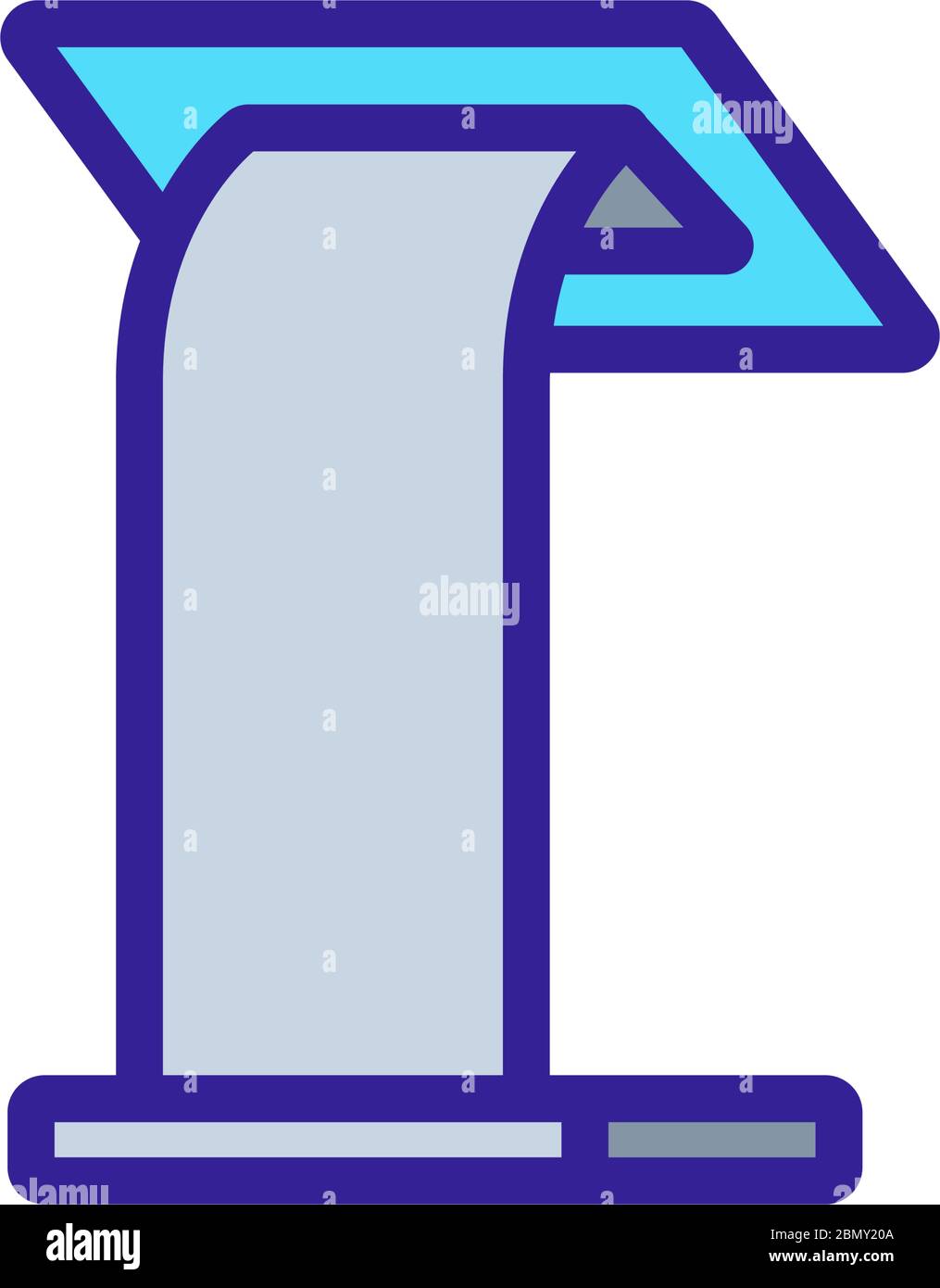 tribune with rounded support icon vector outline illustration Stock ...