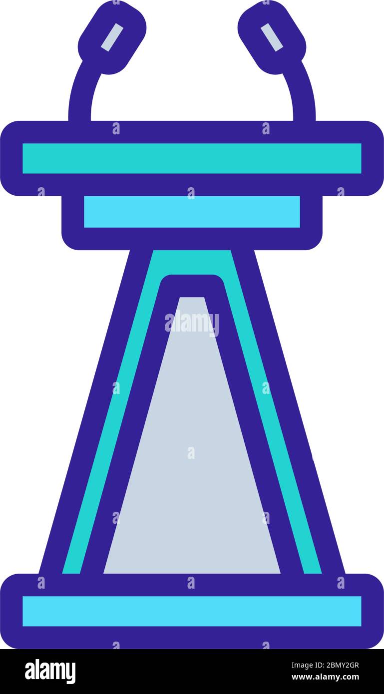 triangular shaped podium tribune icon vector outline illustration Stock ...