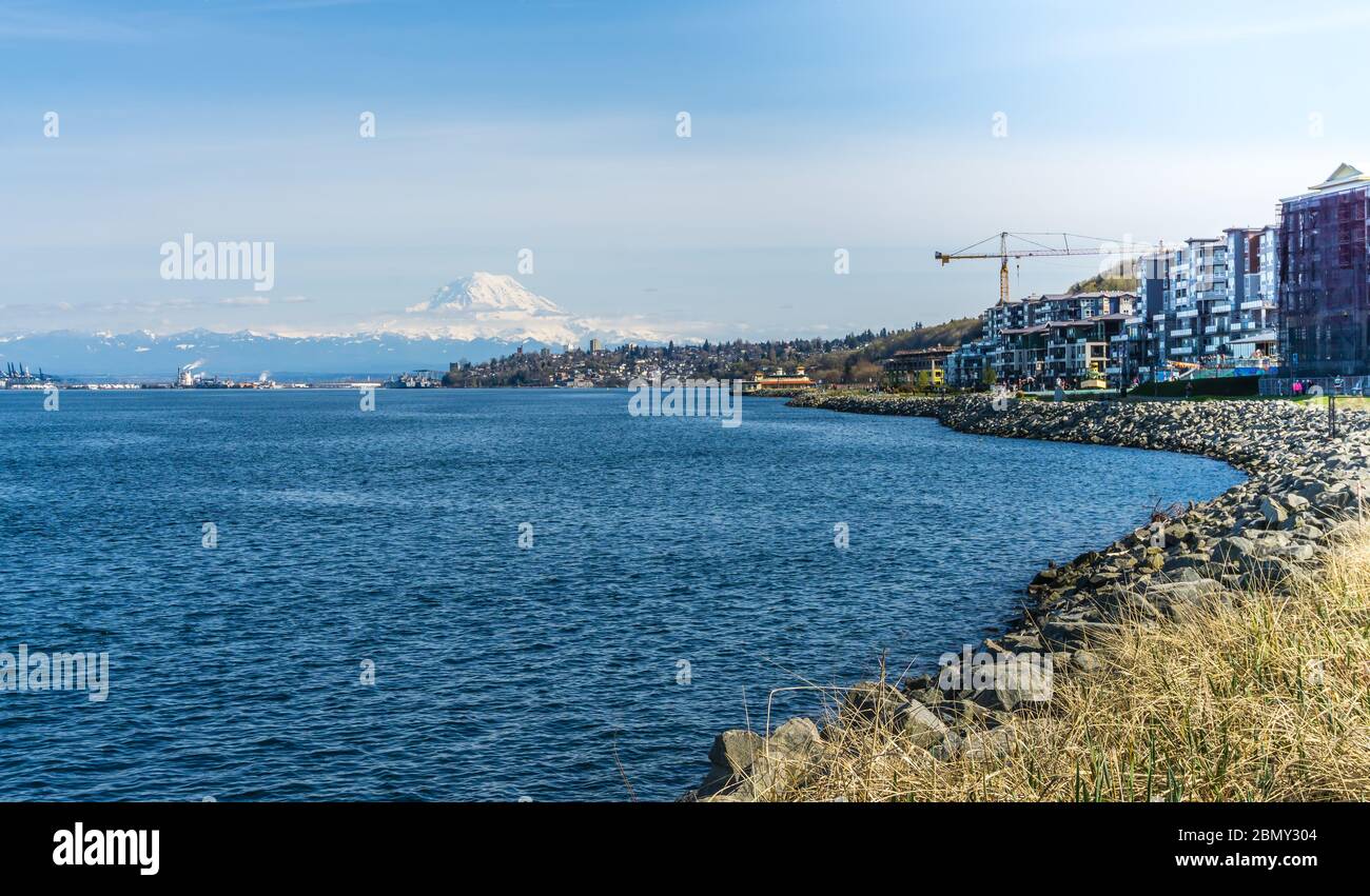 A view of the shoreline in Ruston near Tacoma Stock Photo - Alamy