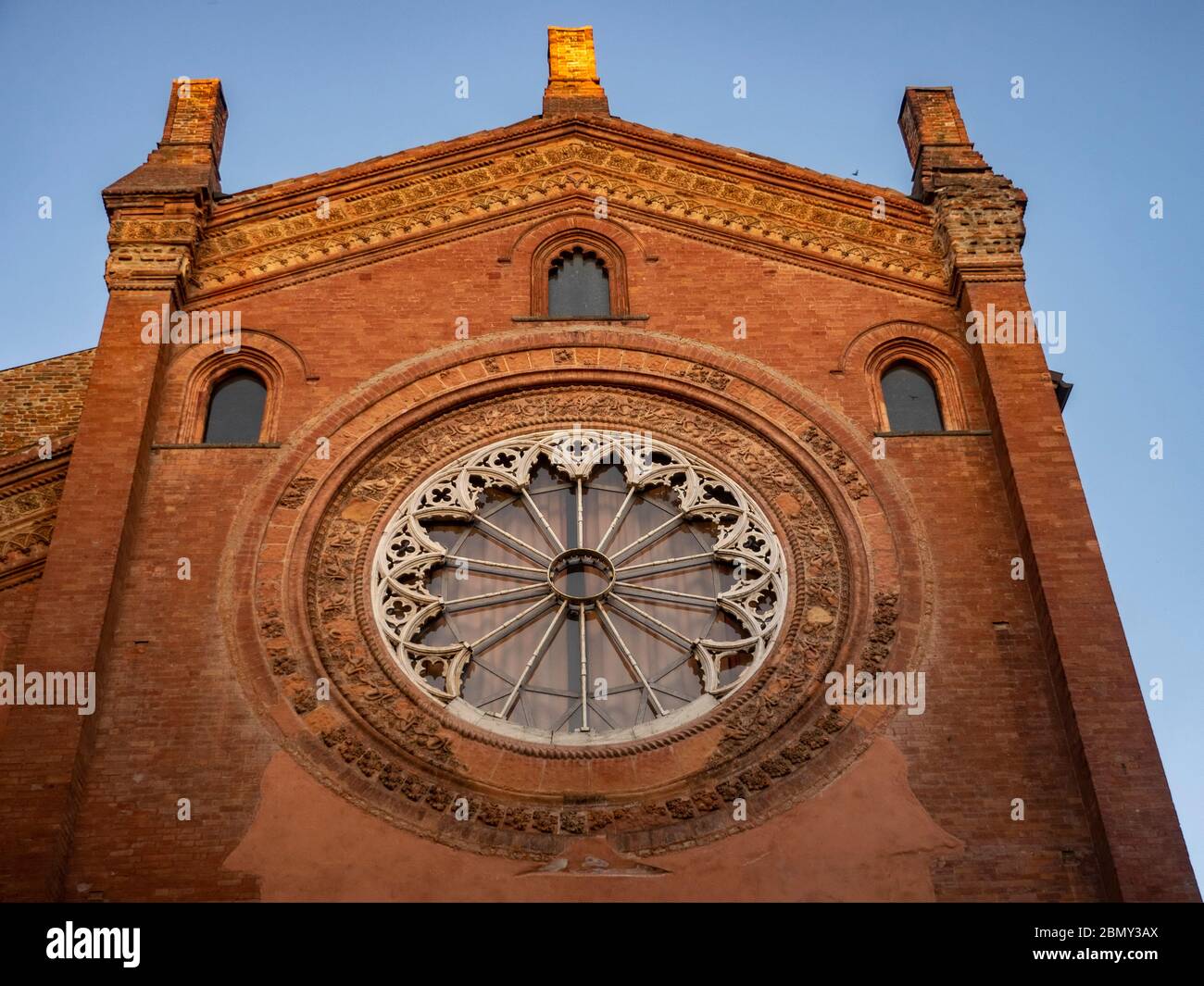 Facade of San Tommaso church in Pavia, Lombardy, Italy Stock Photo