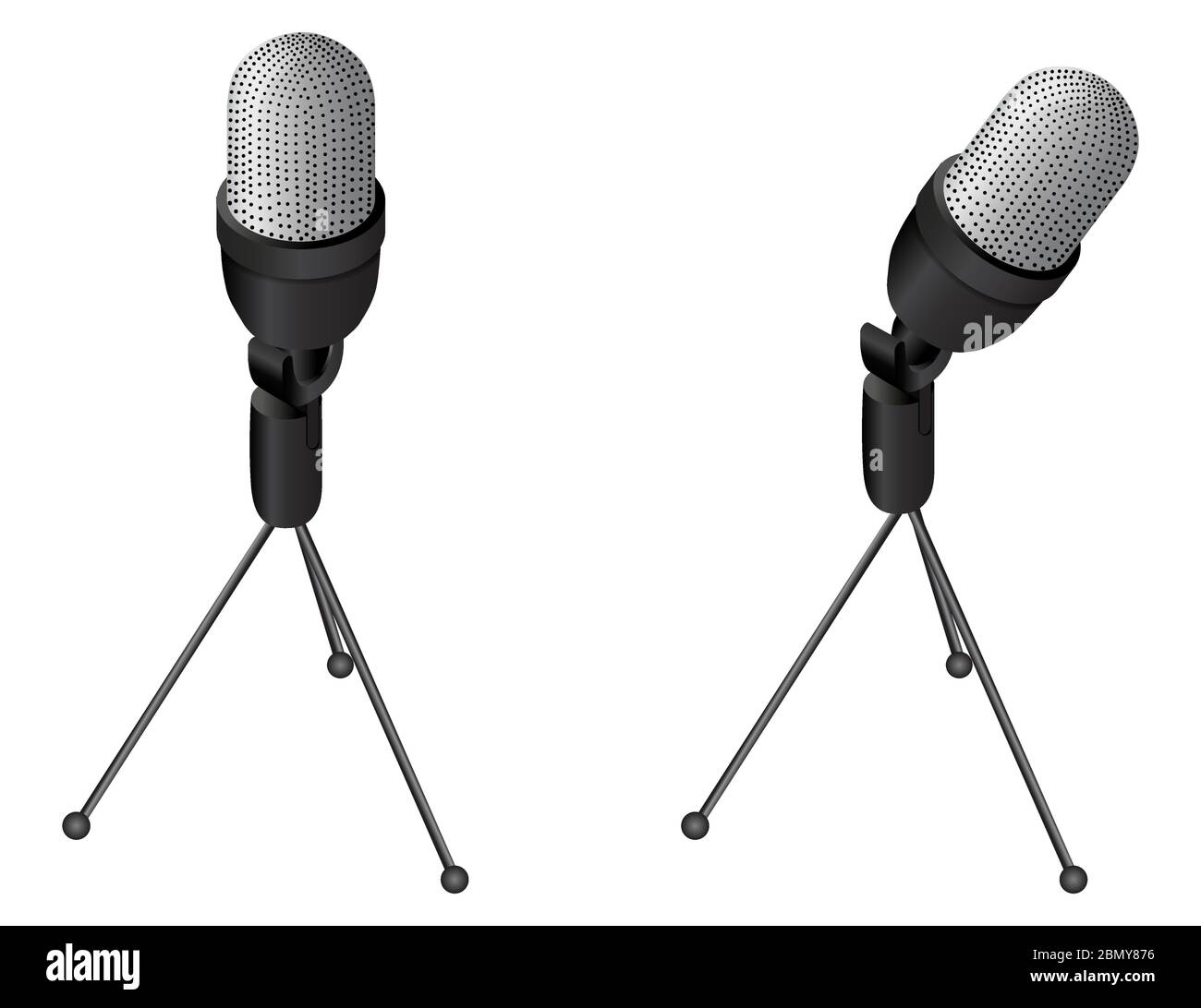 microphone de studio professionnel sur un trépied moderne, très pratique et  pratique. fond blanc 4525415 Photo de stock chez Vecteezy