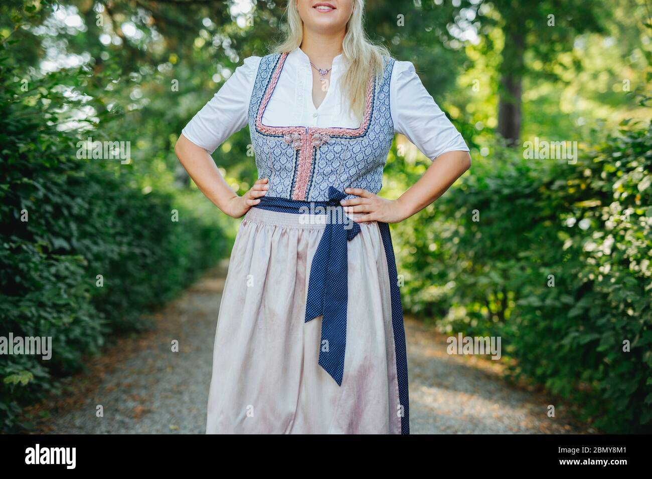 Charming Blue Traditional Dirndl Bavarian Style