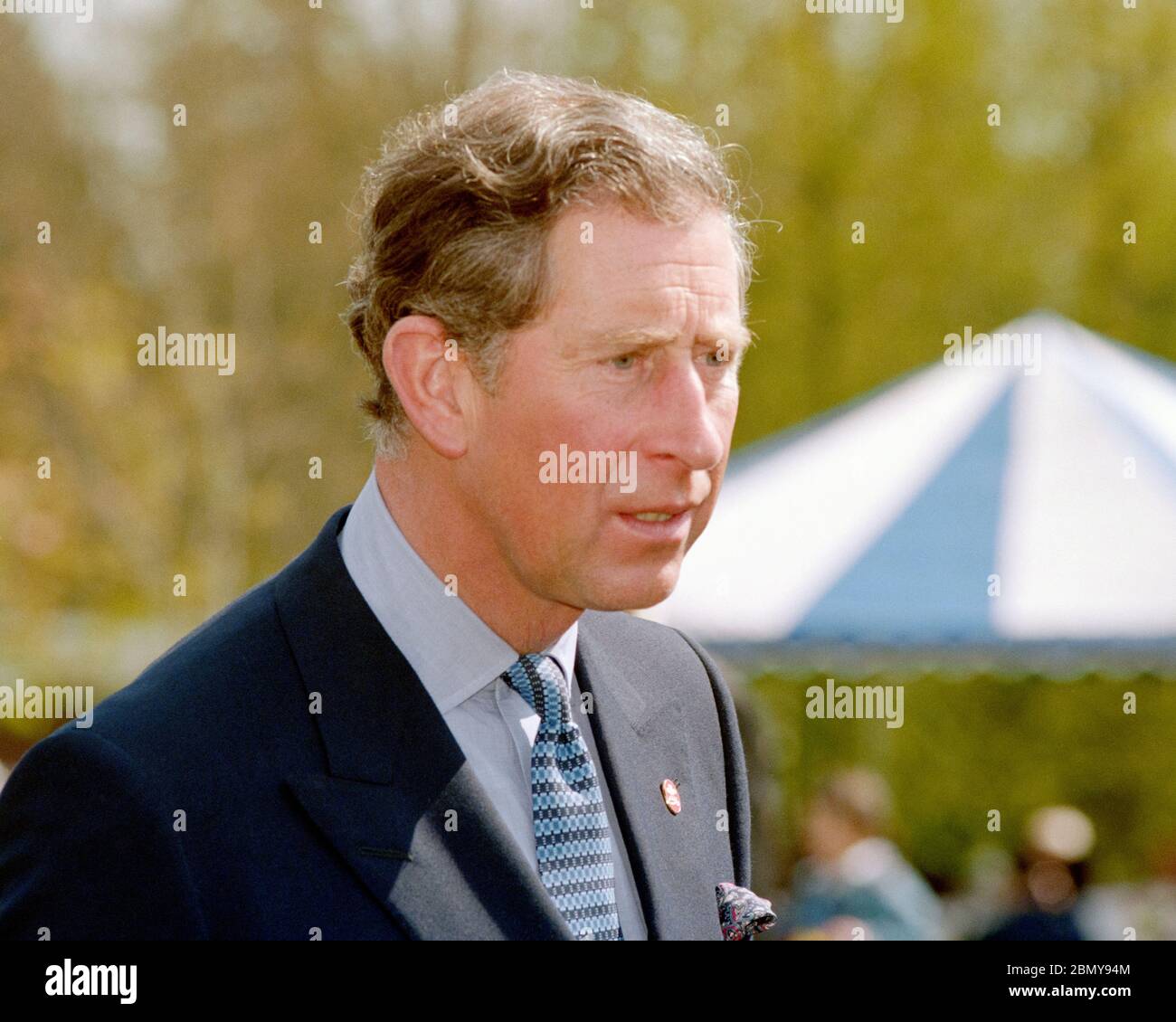 Royal visit to Sutton Scotney, Hampshire, England, UK by Royal Highness The Prince Charles Arthur George Prince of Wales and Earl of Chester, Duke of Cornwall, Duke of Rothesay on Wednesday 22nd April 1998 Stock Photo