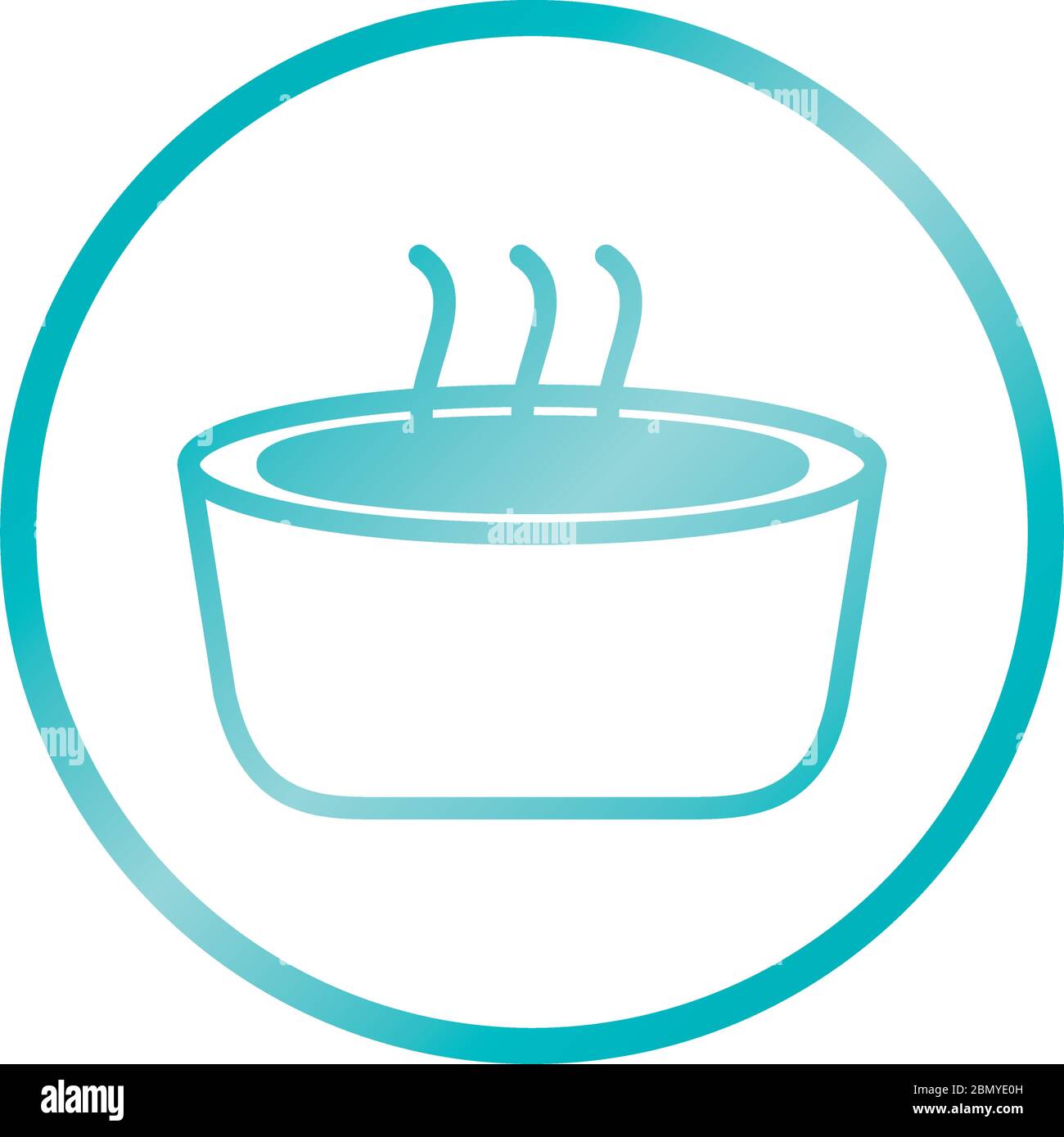 bucket with hot water icon over white background, gradient style