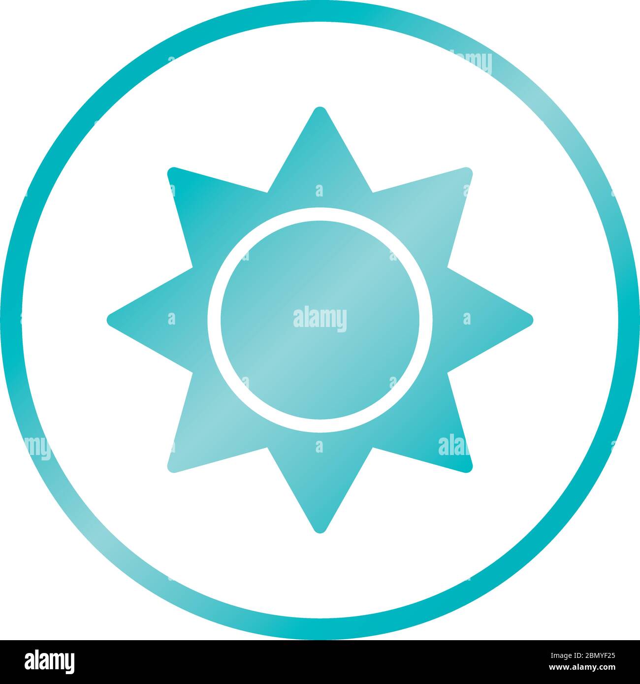 sun symbol icon over white background, gradient style, vector ...