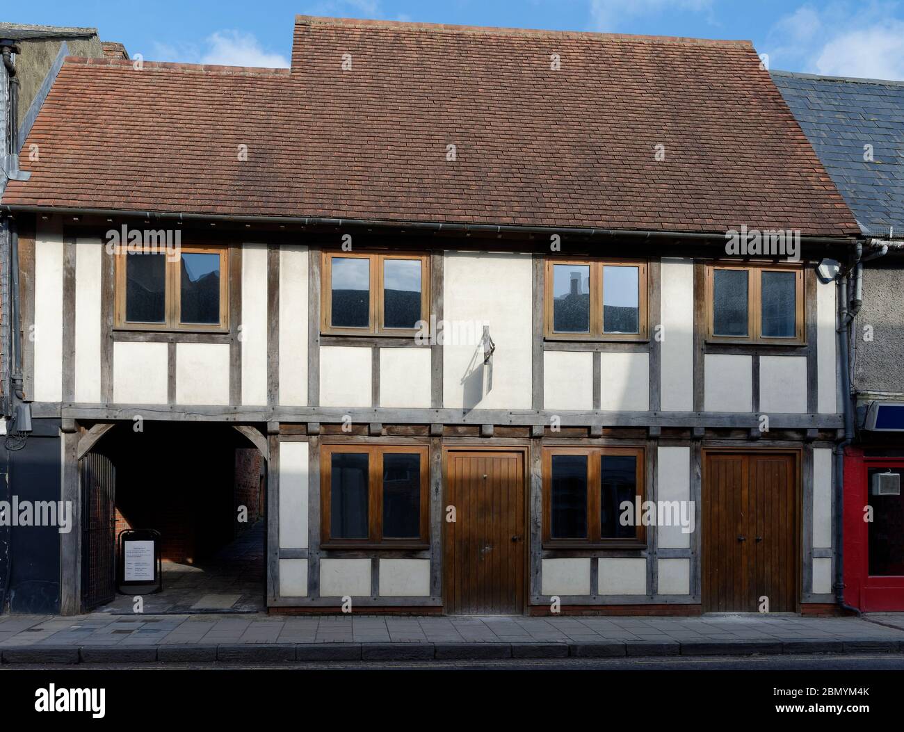 Tudor style shop, 56 Northgate Street, Devizes, Wiltshire, UK Stock