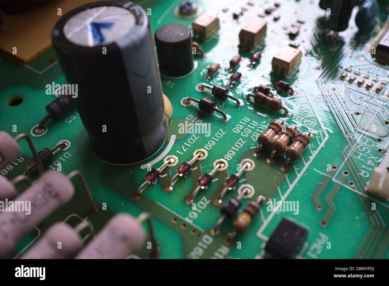 Circuit Board close up Stock Photo