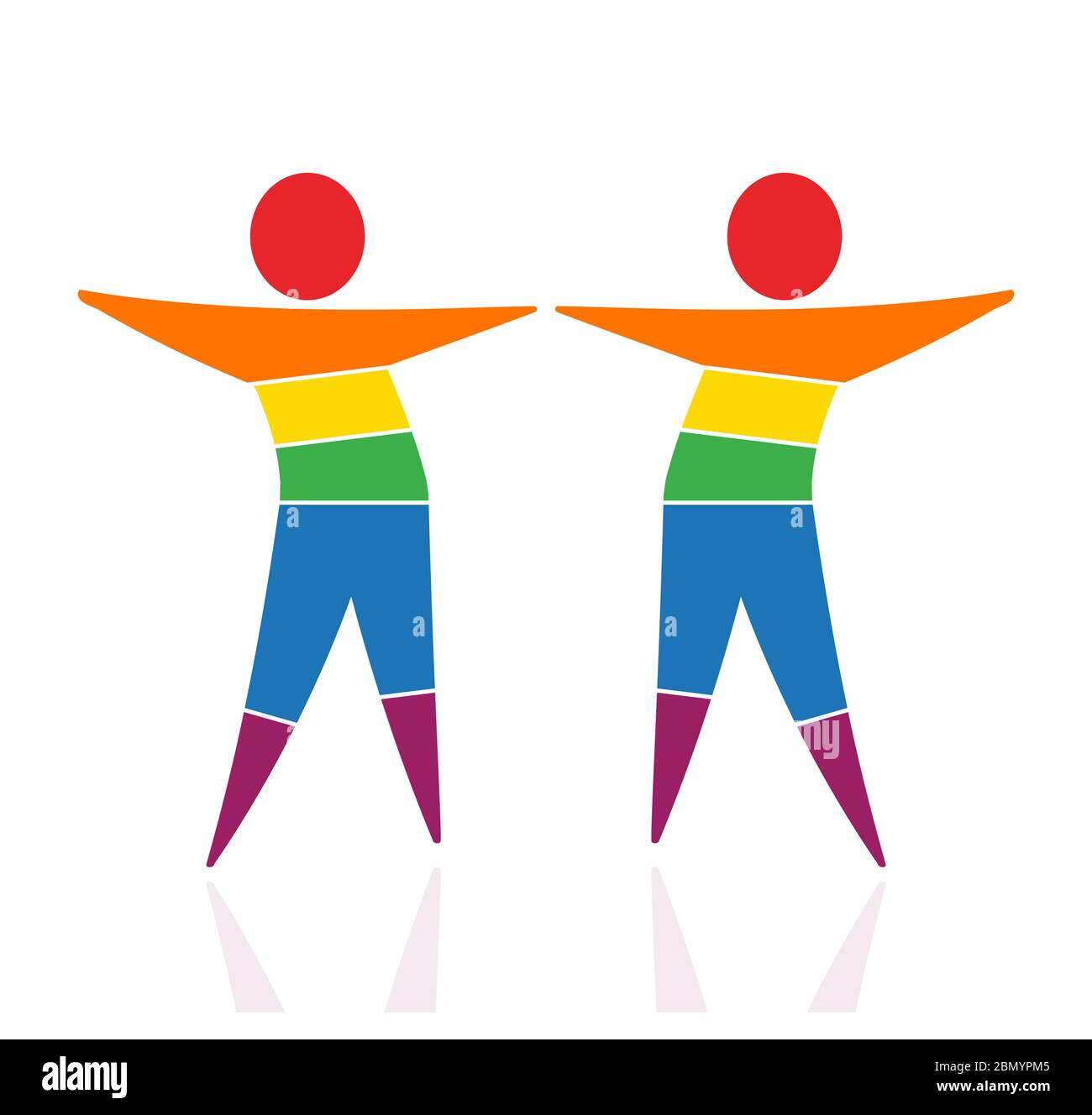 LGBT conceptual logo, gay couple Stock Vector