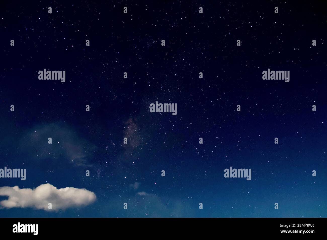 Night Sky Cloud and Stars Stock Photo