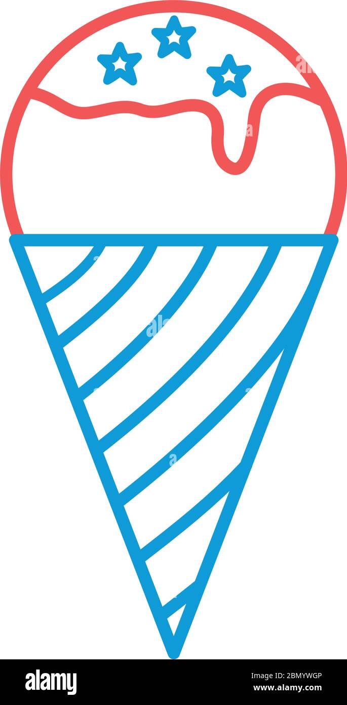 Ice cream cone line and fill style icon vector design Stock Vector ...