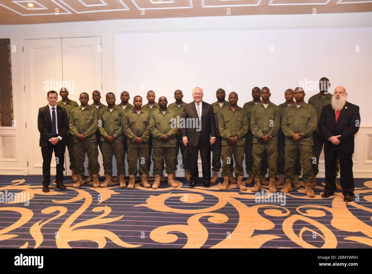 Secretary Tillerson Poses for a Photo With Kenyan Police in Nairobi U.S