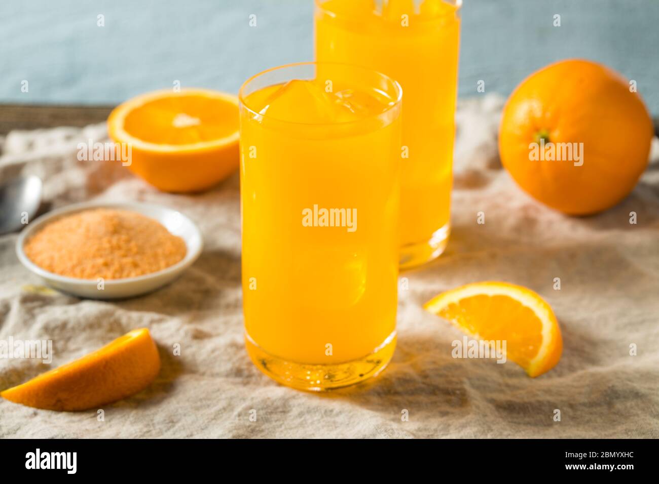 Sweet Refreshing Powdered Orange Drink in a Glass Stock Photo Alamy