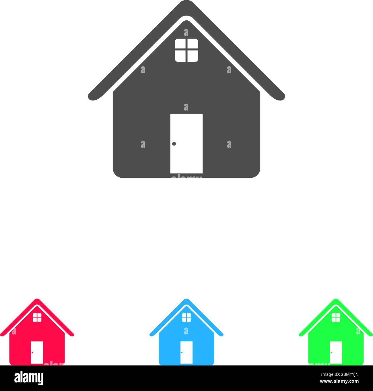 Home icon flat. Color pictogram on white background. Vector ...