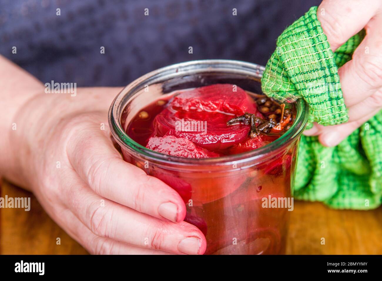 Wipe the jar rims carefully to assure a tight seal. This is a jar of