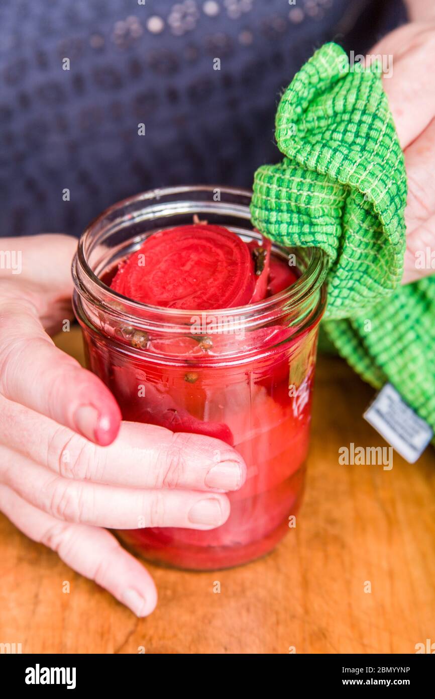 Wipe the jar rims carefully to assure a tight seal. This is a jar of