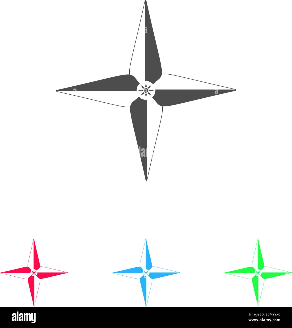 Wind rose icon flat. Color pictogram on white background. Vector ...