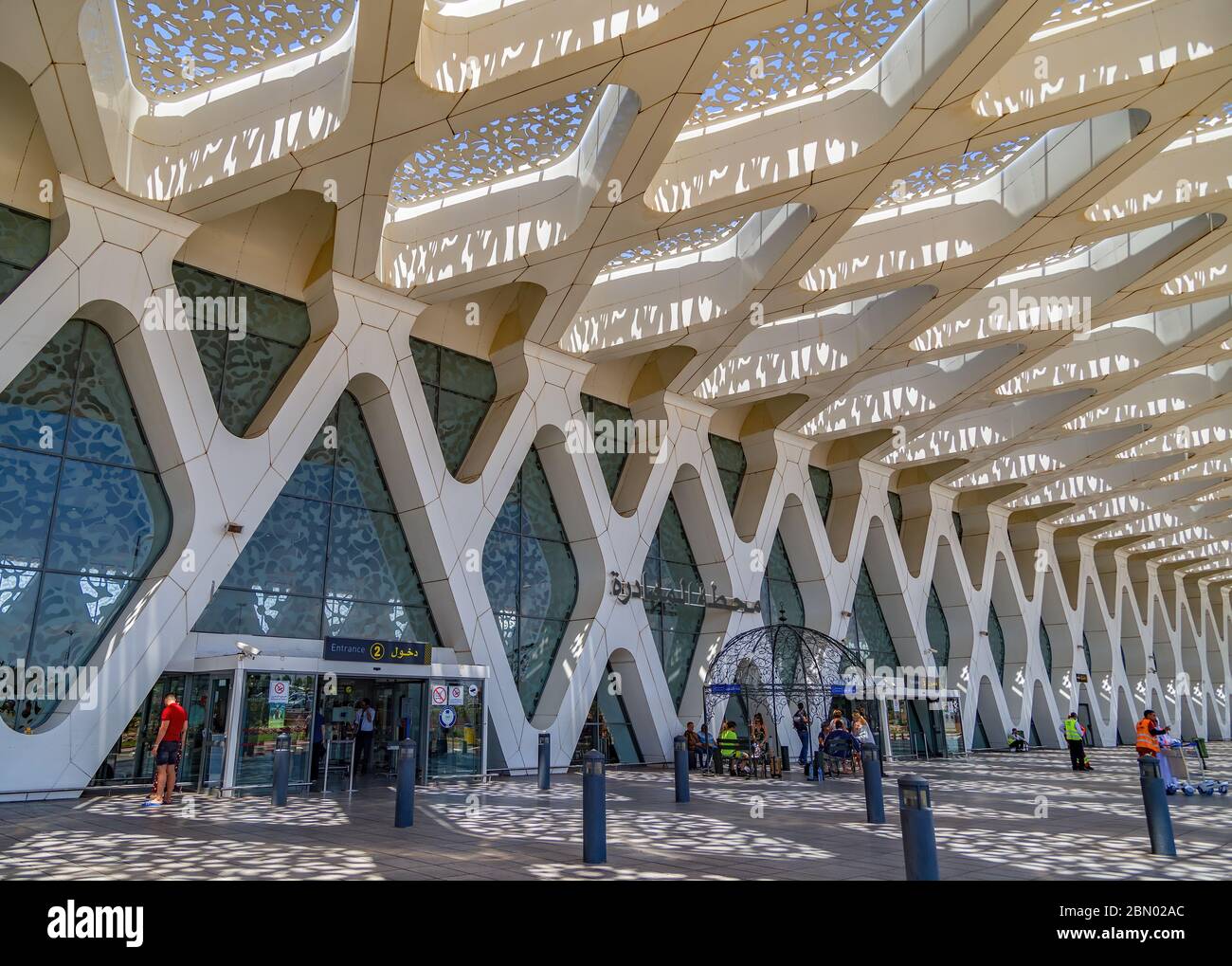 The Menara International Airport building ,with its stunning architectural design,the harmonious blend of modern and traditional architectural element Stock Photo