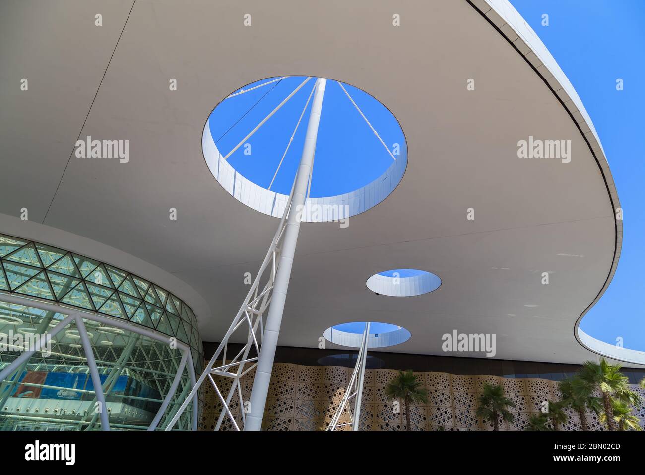 The Menara International Airport building ,with its stunning architectural design,the harmonious blend of modern and traditional architectural element Stock Photo