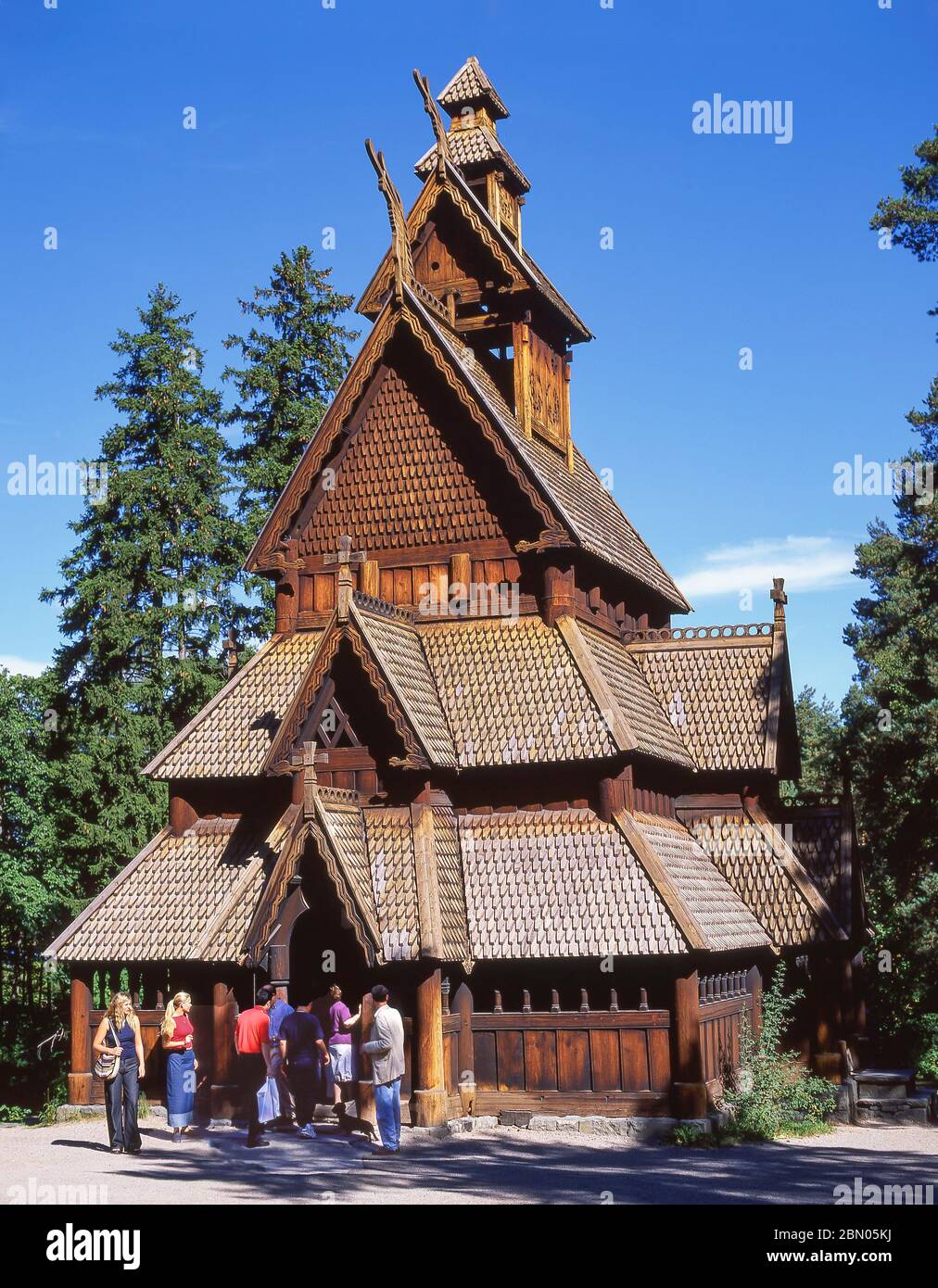 Gol Stavkirke Stave Church in Norwegian Folk Museum (Norsk Folkemuseum), Bygdoy, Oslo, Kingdom of Norway Stock Photo