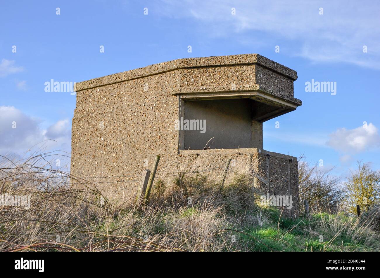WW2 Military pill box fuel dump on sea wall at Freiston Shore Nature