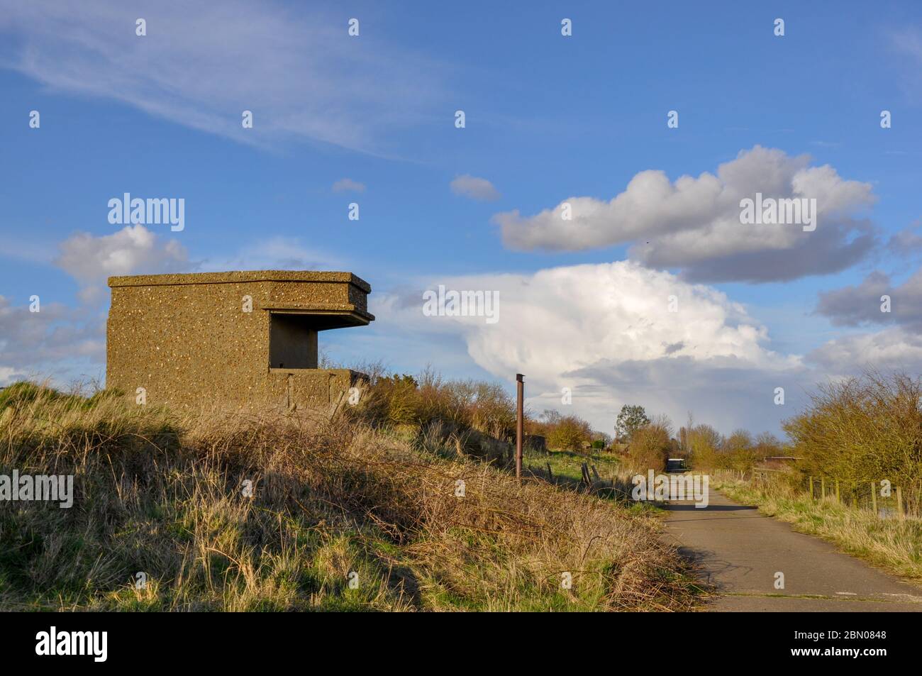 WW2 Military pill box fuel dump on sea wall at Freiston Shore Nature