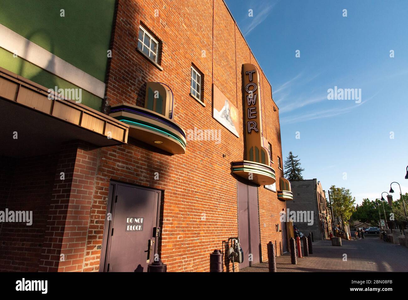Historic Tower Theater alley in downtown Bend, Oregon Stock Photo Alamy