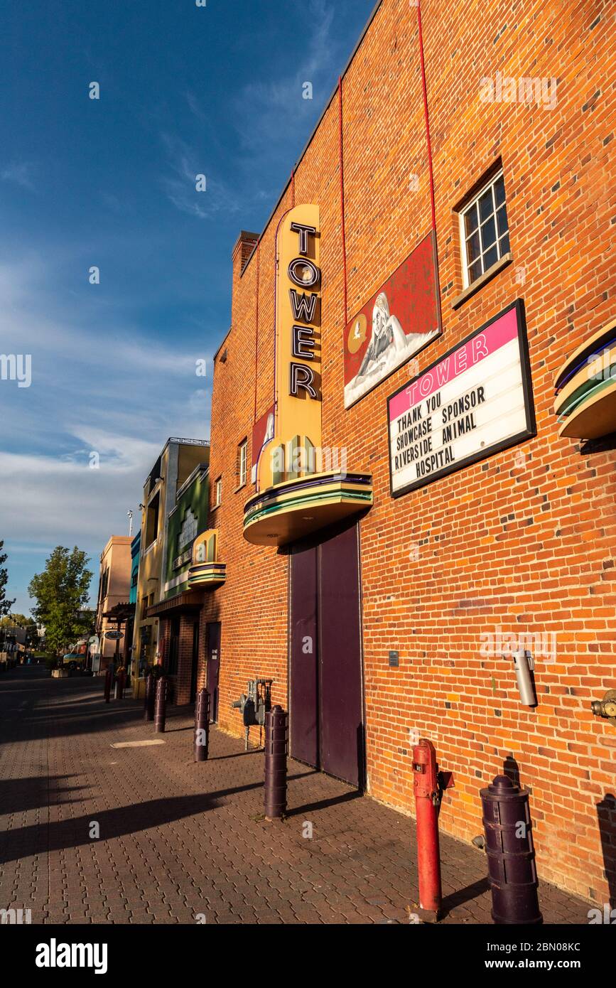 Historic Tower Theater in downtown Bend, Oregon Stock Photo Alamy