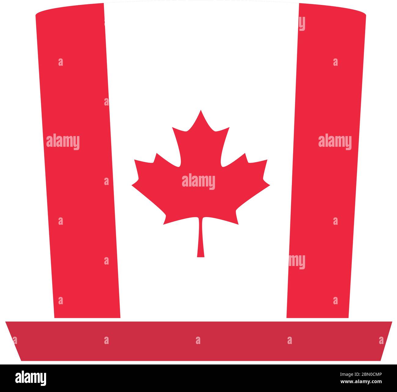 canada day, canadian flag top hat national vector illustration flat