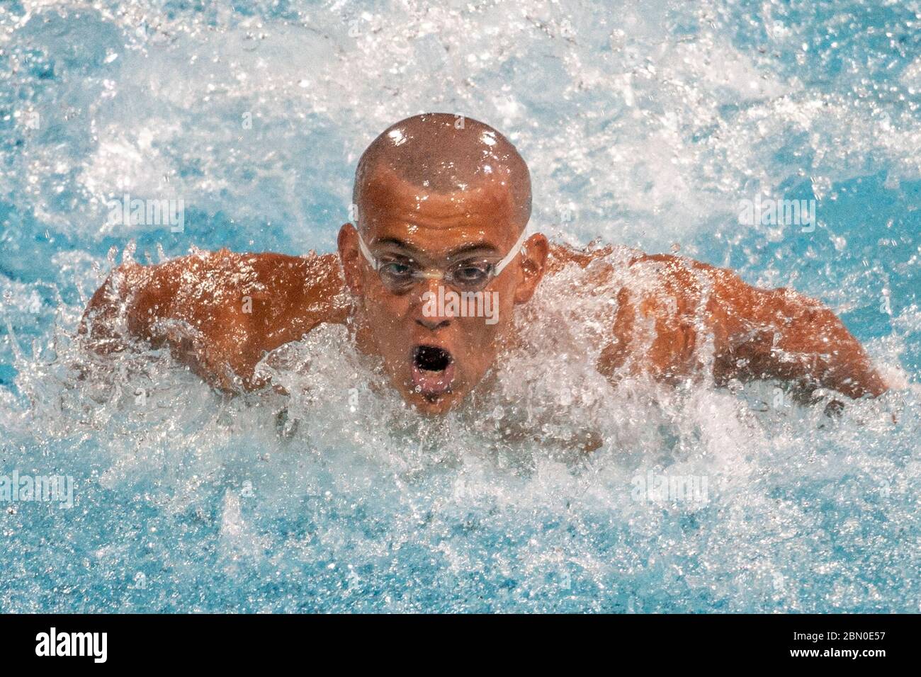 László Cseh ( HUN) competes in the Men's 200 metre individual medley  semifinals at the 2004 Olympic Summer Games, Athens. Stock Photo