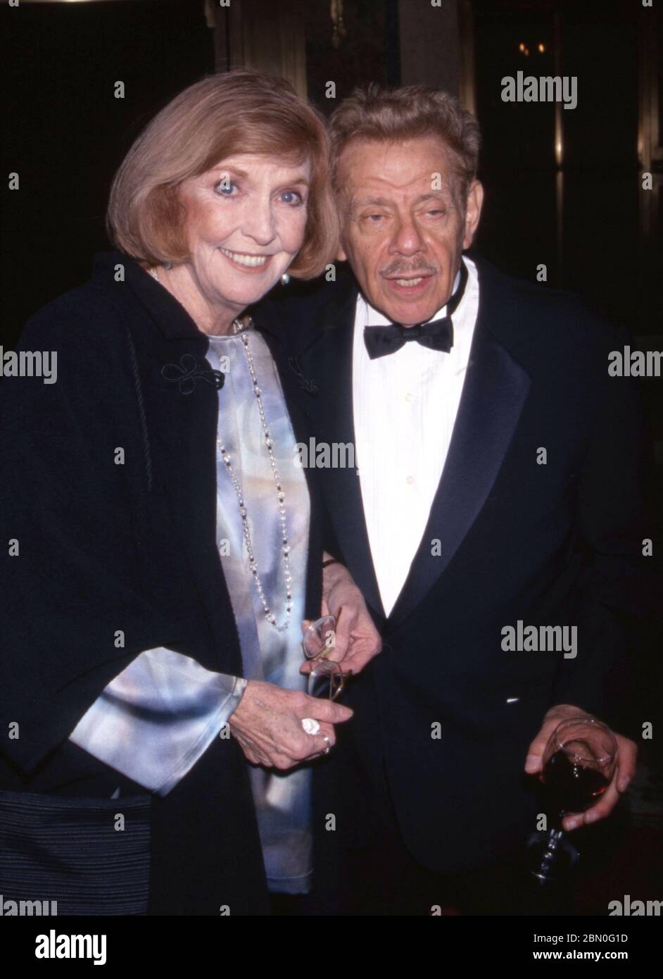 11 May 2020 - Comedy veteran Jerry Stiller has died at the age of 92. Jerry Stiller was known for his role as Frank Costanza in the show ''Seinfeld'' and later, as Arthur Spooner in the sitcom, ''The King of Queens.''.Stiller had lost his wife, Anne Meara, in 2015. File photo:FILE PHOTO: Anne Meara and Jerry Stiller attend 'A Broadway Frolic' A benefit for the National Actors Theater at the Plaza Hotel on 10/19/1998 in New York City. (Credit Image: © Mcbride/AdMedia via ZUMA Wire) Stock Photo