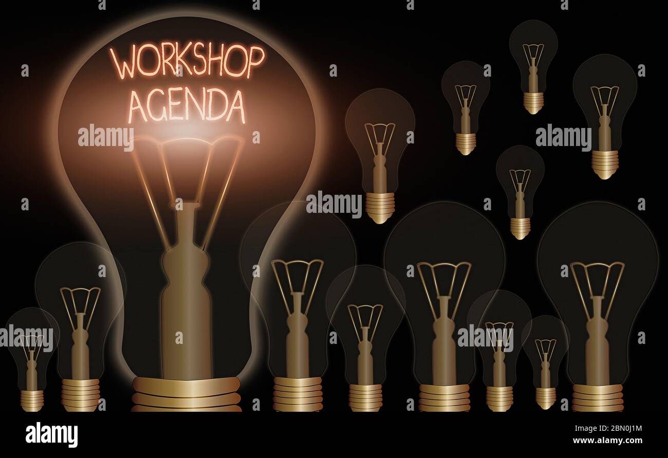 Word writing text Workshop Agenda. Business photo showcasing helps you ...