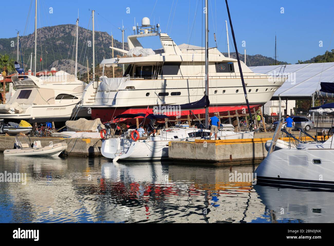 Dry dock in Marmaris,Turkey,Mediterranean Stock Photo