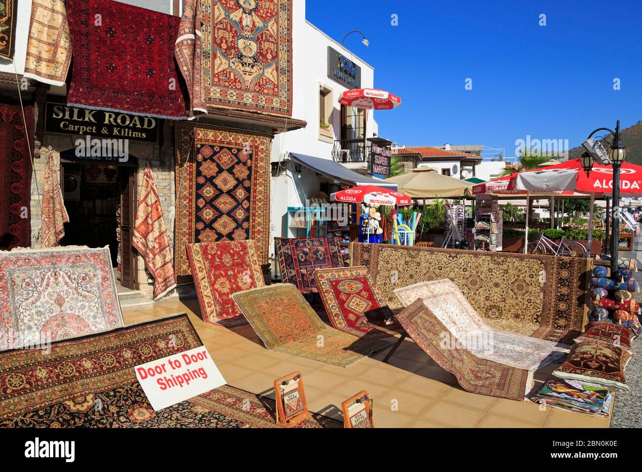 Carpet store in Old Town,Marmaris,Turkey,Mediterranean Stock Photo