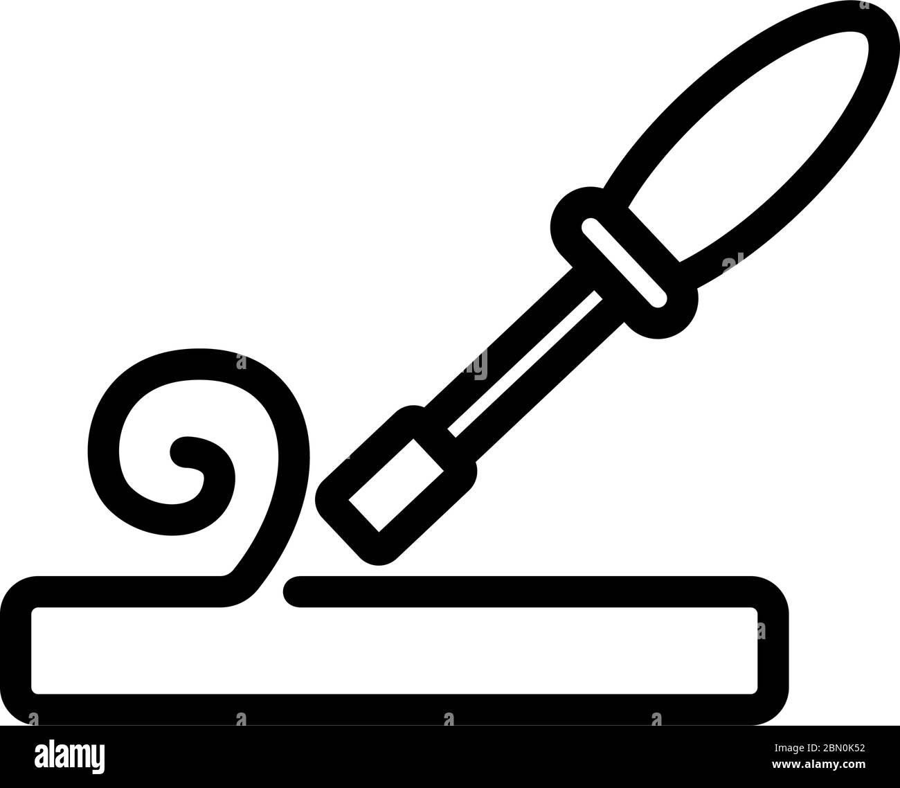 wood cutting tool icon vector outline illustration Stock Vector Image