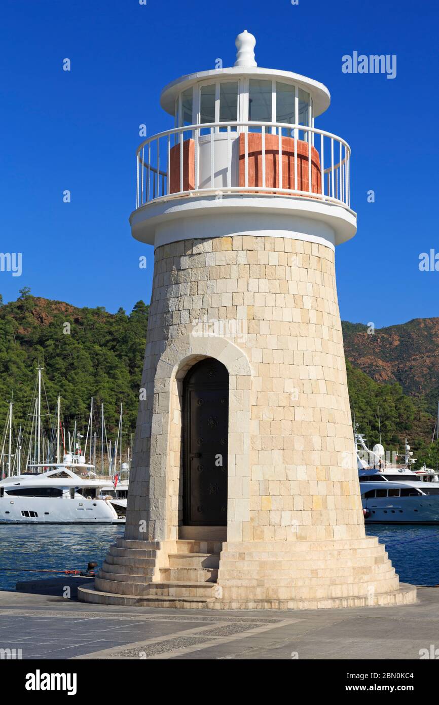 Lighthouse in Old Town,Marmaris,Turkey,Mediterranean Stock Photo