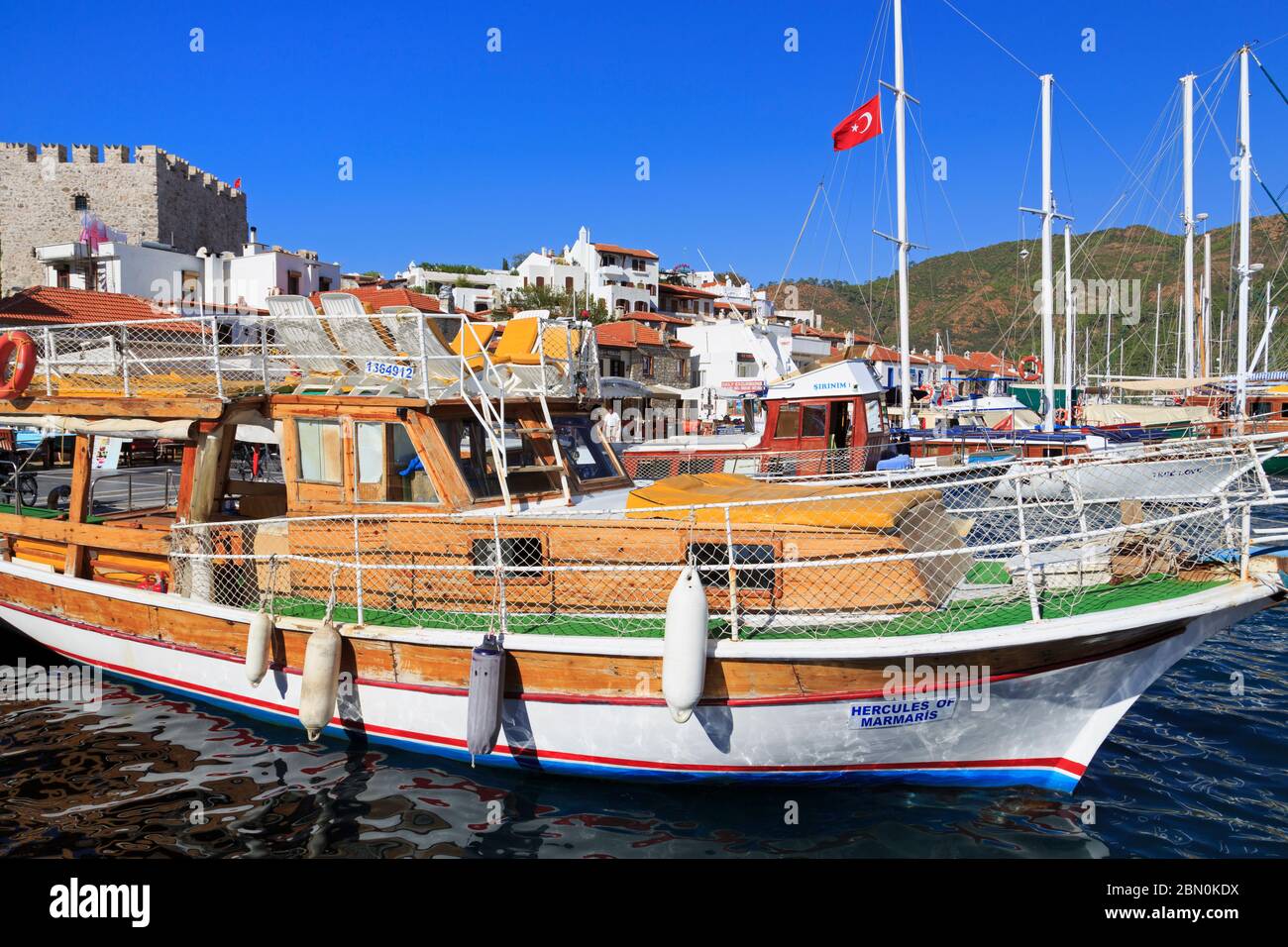 Boats in Old Town,Marmaris,Turkey,Mediterranean Stock Photo