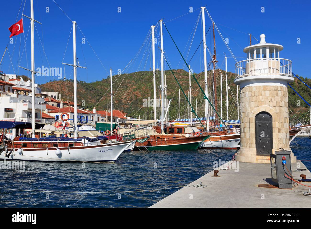 Lighthouse in Old Town,Marmaris,Turkey,Mediterranean Stock Photo