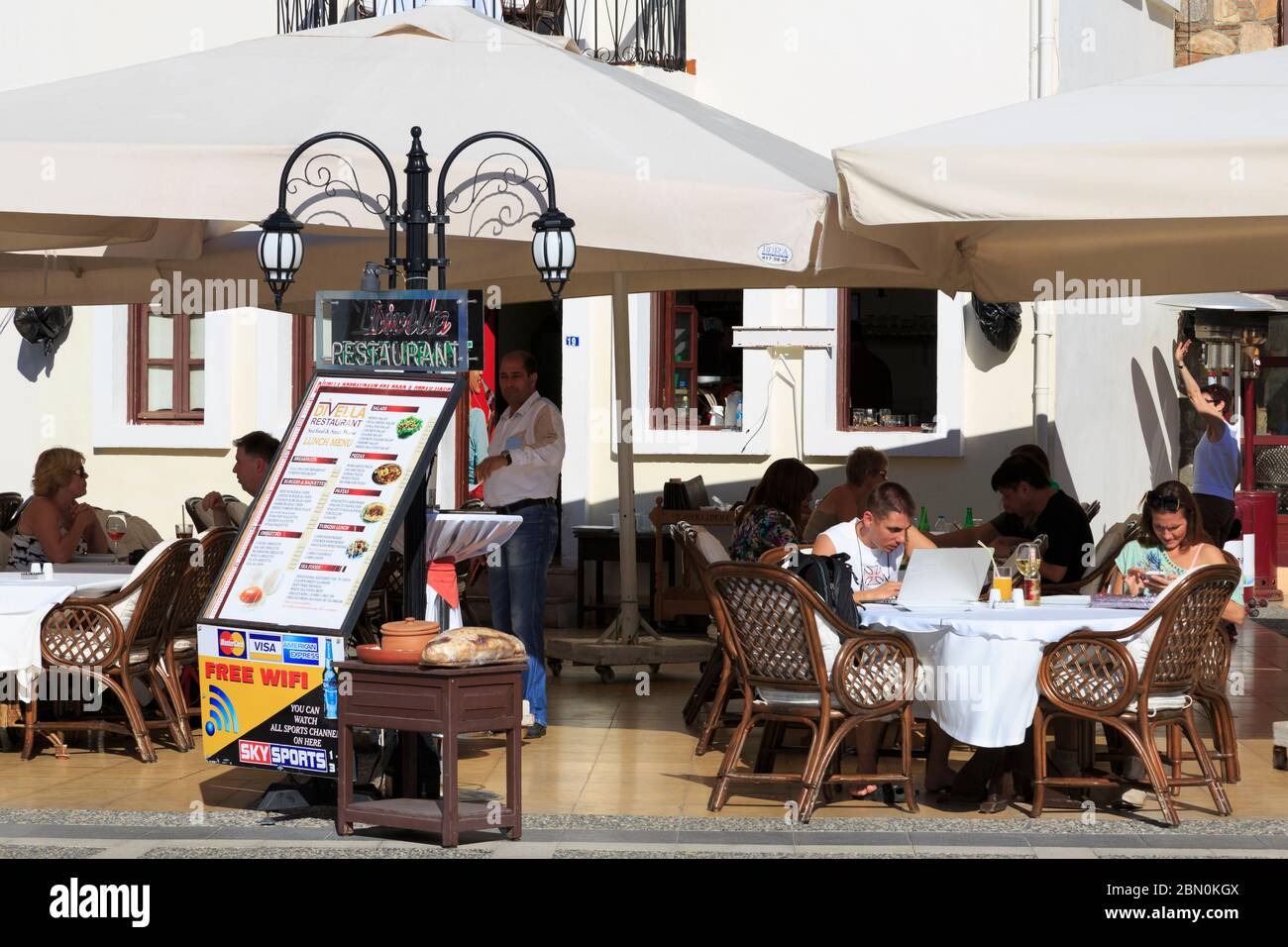 Restaurant in Old Town,Marmaris,Turkey,Mediterranean Stock Photo