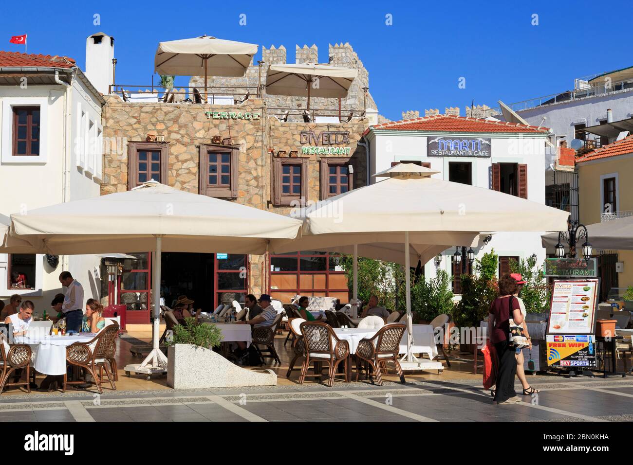 Restaurant in Old Town,Marmaris,Turkey,Mediterranean Stock Photo