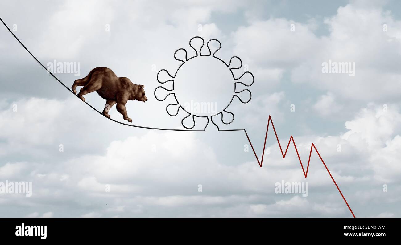 Bear market virus pandemic outbreak business concept of a financial ...