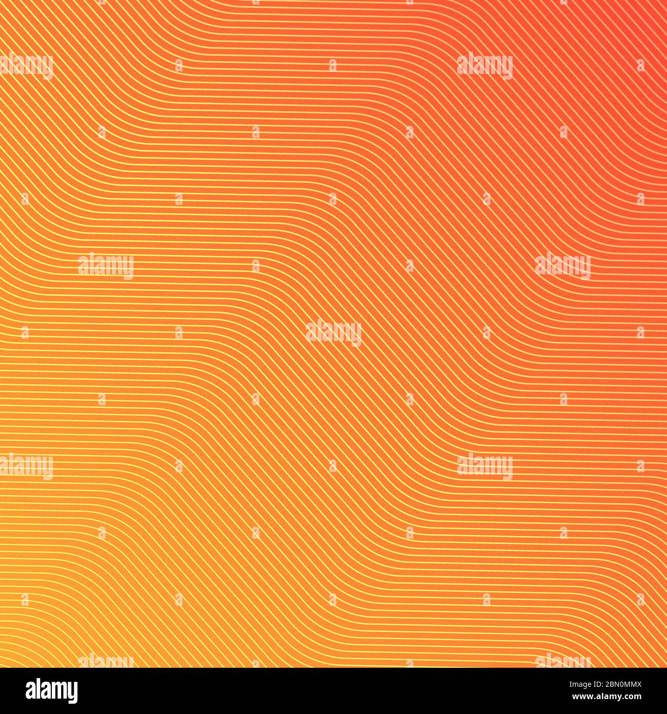 Abstract yellow wave lines pattern on orange background and texture. Vector illustration Stock Vector